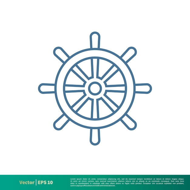 Steer of Ship Nautical Icon Vector Logo Template Illustration Design Vector EPS 10