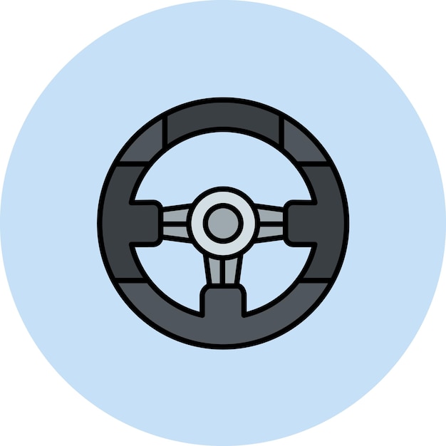 Steering Wheel Flat Illustration