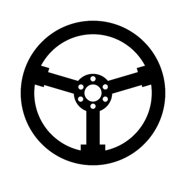 Steering wheel icon logo vector design template