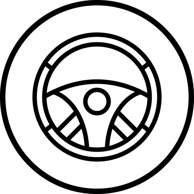 Vector steering wheel icon style