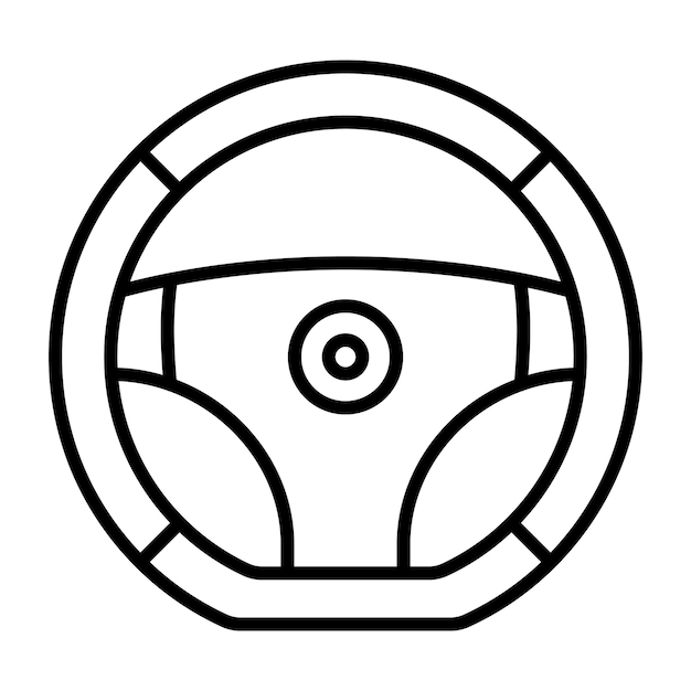 Steering Wheel Vector Illustration Style