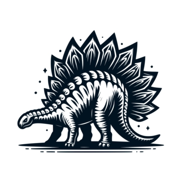 Vector stegosaurus vector on white background