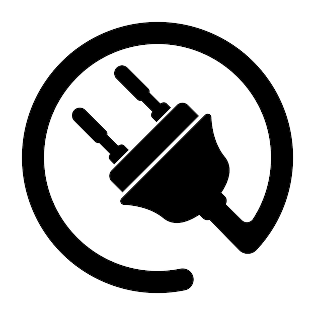 Stekker pictogram logo illustratie ontwerpsjabloon