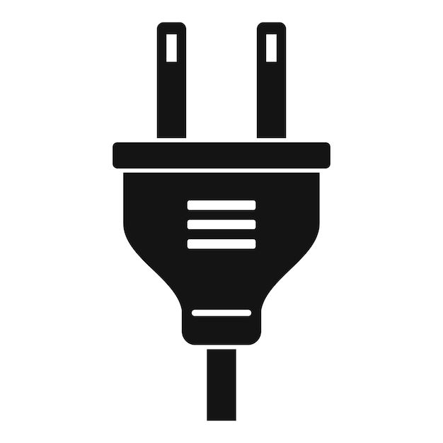 Stekkerpictogram Eenvoudige illustratie van stekker vectorpictogram voor webontwerp dat op witte achtergrond wordt geïsoleerd