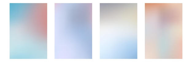 Stel abstracte gradiënt wazige achtergrond in lichte pastelkleur in