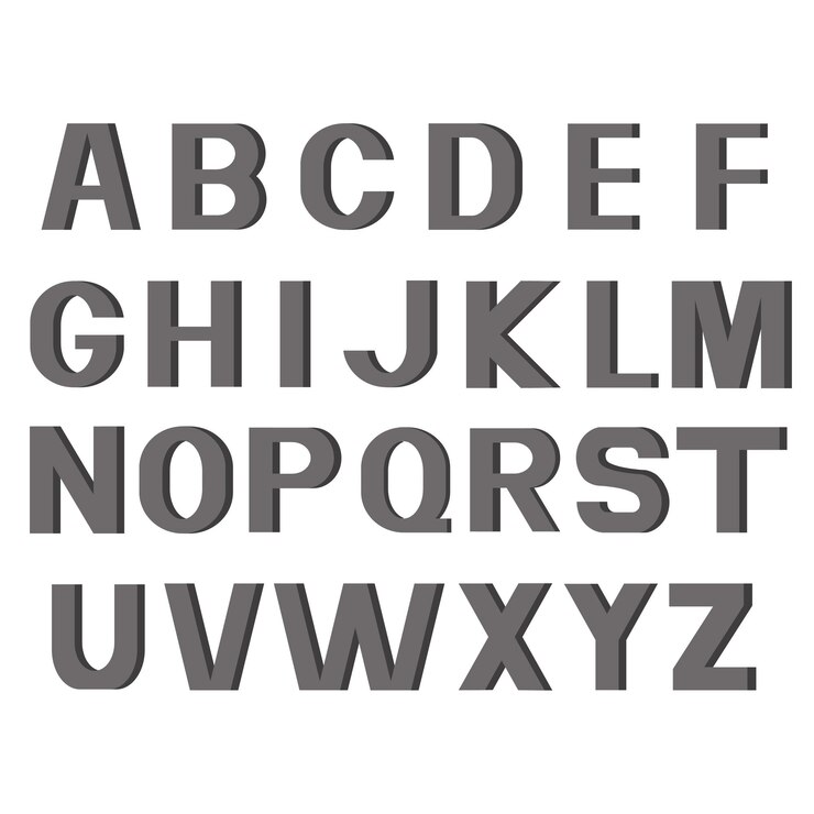 Stel Alfabet Vector Lettertype Letters van grijs in