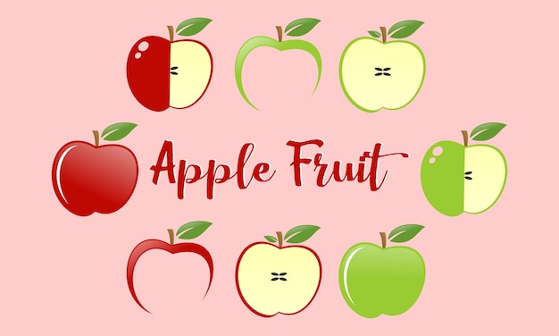 Stel appels fruit logo