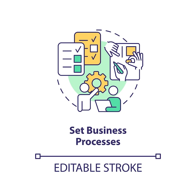 Stel bedrijfsprocessen concept pictogram in