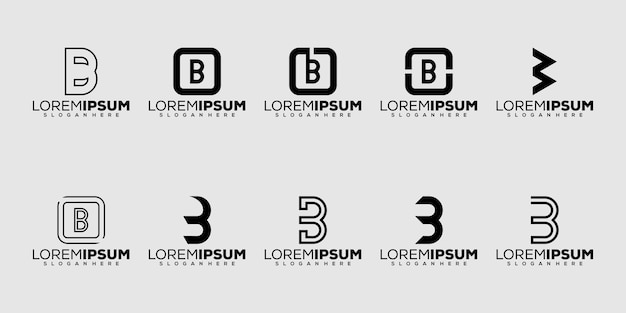 Stel bundel eerste letter b logo-ontwerp in