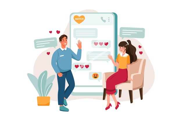 Stel doet virtuele date op dating-app