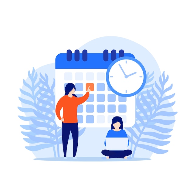 Vector stel een deadline, time management concept in