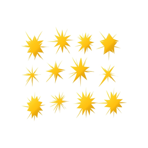Stel gouden sprankelende ster vector