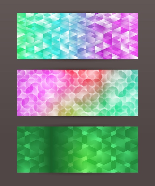 Stel Horizontale banner ontwerp element achtergrond gloed abstracte shape17