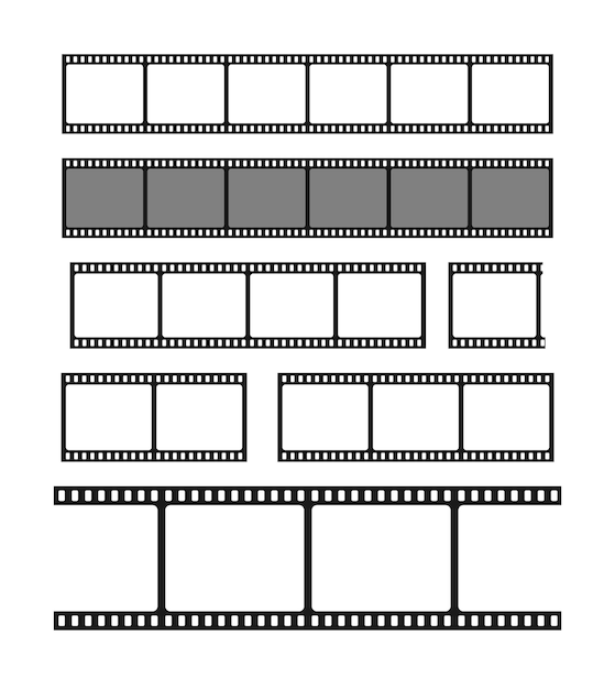 Vector stel lege filmstroken frame illustratie in
