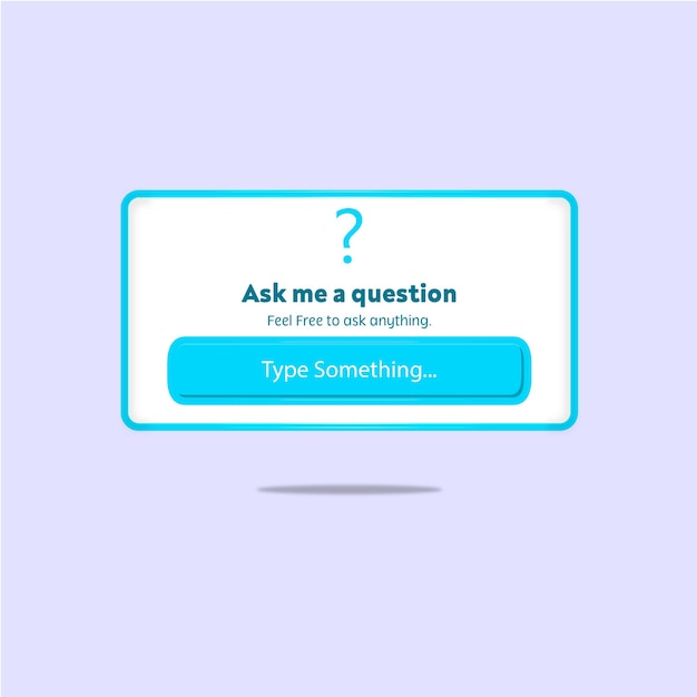 Stel me een vraag engagement interface mockup Vector