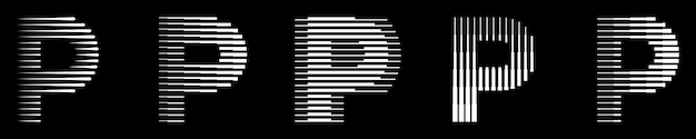 Vector stel monogram logo letter p lijnen abstracte moderne kunst vector illustratie