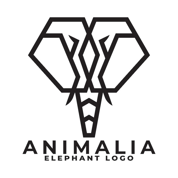 Stel monoline olifant logo ontwerp Vector