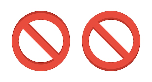 Stel of rood verbod icoon Bewerkbare vectoren stop verboden icoon Geen teken leegt geen symbool verbod teken icoon