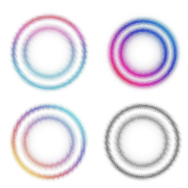 Stel ontwerp element cirkel geïsoleerde vet vector kleuren gouden ring van Abstracte gloed golvende strepen van vele glinsterende draaikolk gemaakt met behulp van Blend Tool Vector illustratie EPS10 voor uw presentatie