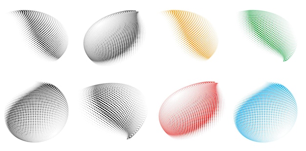 Stel ontwerp element cirkel geïsoleerde vet vector kleuren gouden ring van Abstracte gloed golvende strepen van vele glinsterende draaikolk gemaakt met behulp van Blend Tool Vector illustratie EPS10 voor uw presentatie