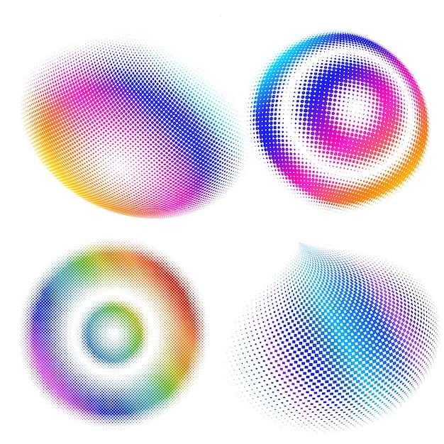 Stel ontwerp element cirkel geïsoleerde vet vector kleuren gouden ring van Abstracte gloed golvende strepen van vele glinsterende draaikolk gemaakt met behulp van Blend Tool Vector illustratie EPS10 voor uw presentatie