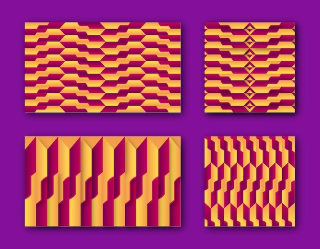 Stel patroon van geometrische vormen in. kleurrijke mozaïekachtergrond.