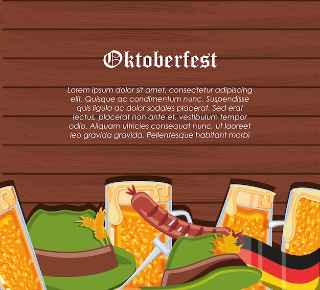 Stel pictogrammen oktoberfest viering