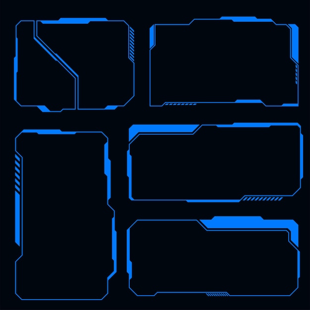 Stel technologie futuristisch frame HUD technologie cyberpunk ontwerp element