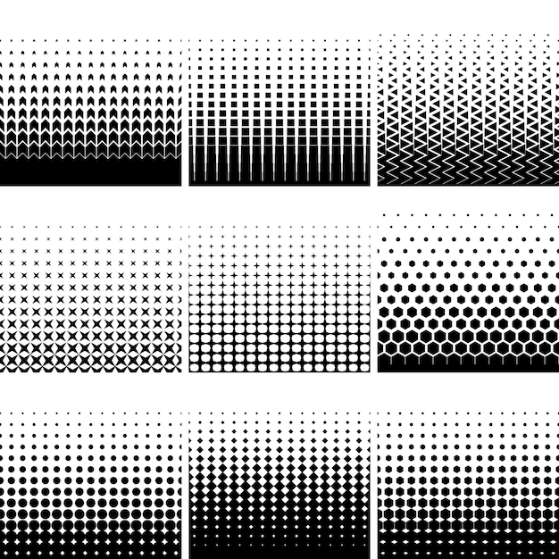 Stel vector achtergrond vervagende textuur dempende effect naadloze rand in