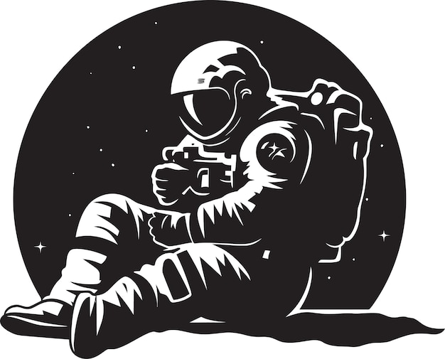 Vector stellar navigator vector astronaut symbol cosmos trailblazer zwarte helmet logo