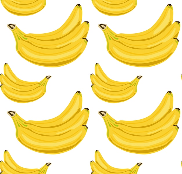 Stelletje verse bananen Naadloos patroon in vector Geschikt voor prints en achtergronden