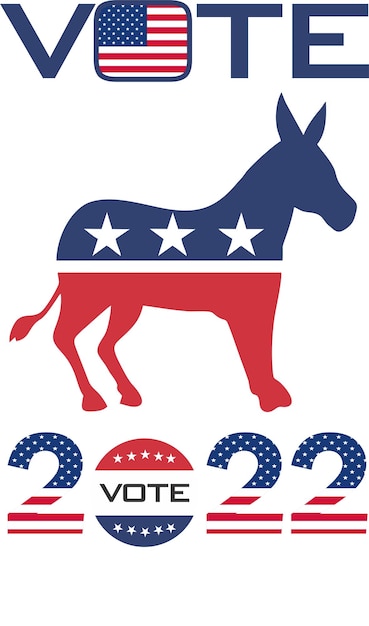 Stem op Democraten Logo Verkiezing VS 2022