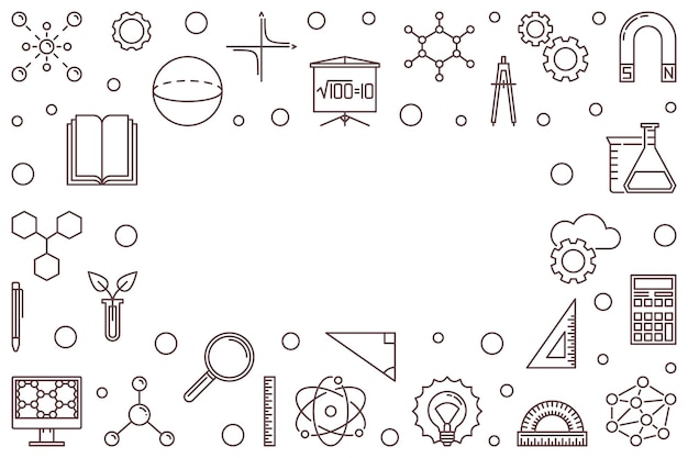 STEM vector horizontale banner in kaderstijl