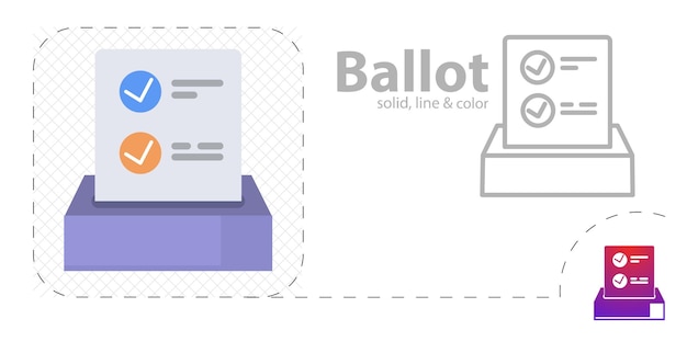 Stembiljet geïsoleerde platte illustratie stemlijn pictogram
