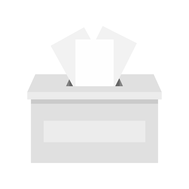 Stembuspictogram Vlakke afbeelding van stembus vectorpictogram voor web dat op wit wordt geïsoleerd