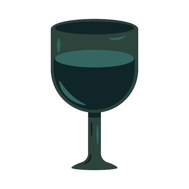 stemmed glass flat illustration full color icon