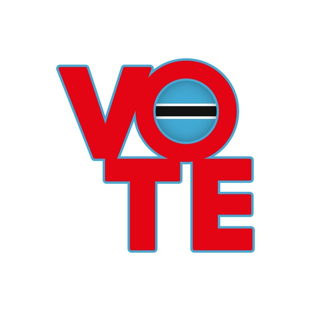 Vector stemteken postkaart poster banner met botswana vlag vector illustratie
