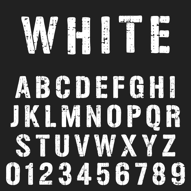 Vector stencil alphabet font template