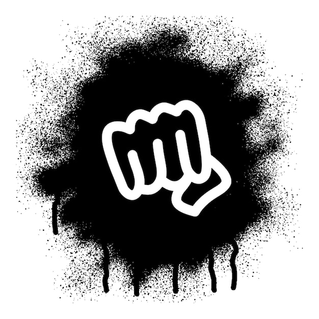 Stencil graffiti fist hand with black Spray paint