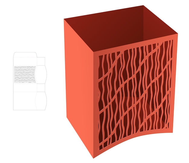 Трафаретный шаблон для высечки коробки и 3d-макет