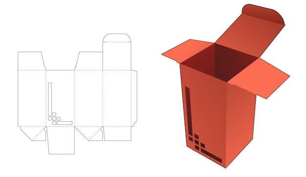 Шаблон высечки коробки с трафаретом