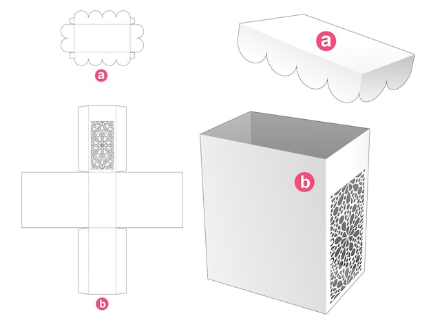 Трафаретная мандала высокая коробка с изогнутым краем высечного шаблона
