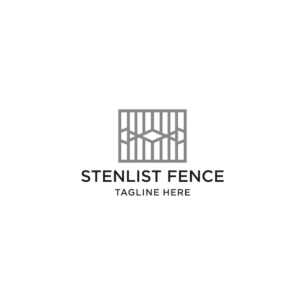 Stenlist 울타리 로고 디자인 아이콘 템플릿