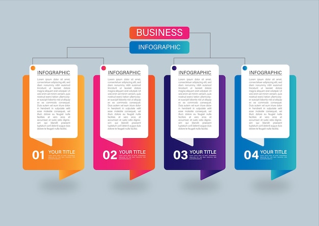 Шаг 4 бизнес новая инфографика Бесплатные векторы