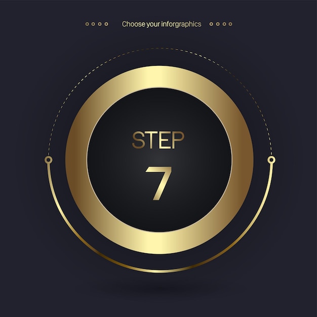 Step 7 Luxury number option for Premium multipurpose Infographic Vector template an element