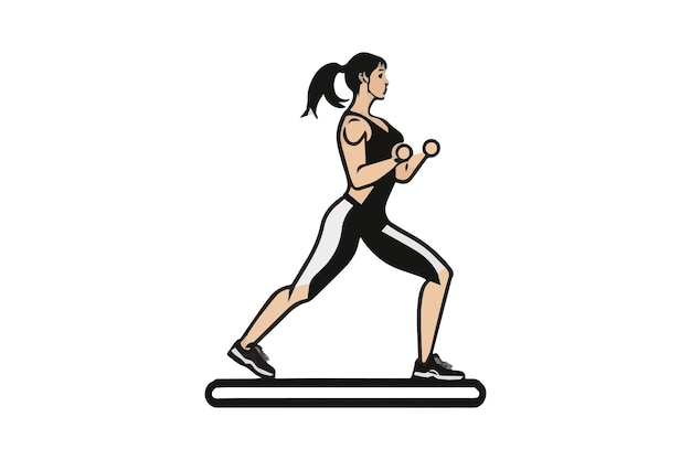 Step aerobics and a step board Vector illustration