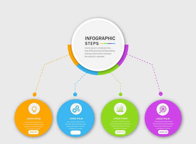 Step business infografhich template desegn