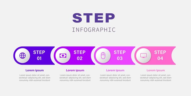 Step business infographic