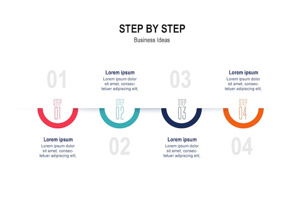 Vector step by step business infographic template used for presentation