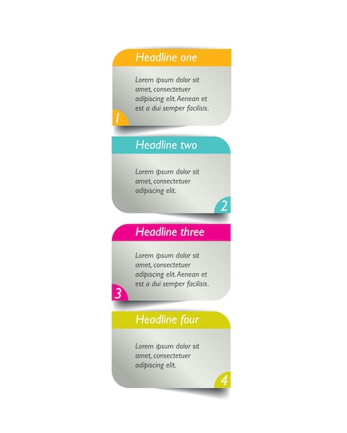 Step by step diagram Infographic flat tab